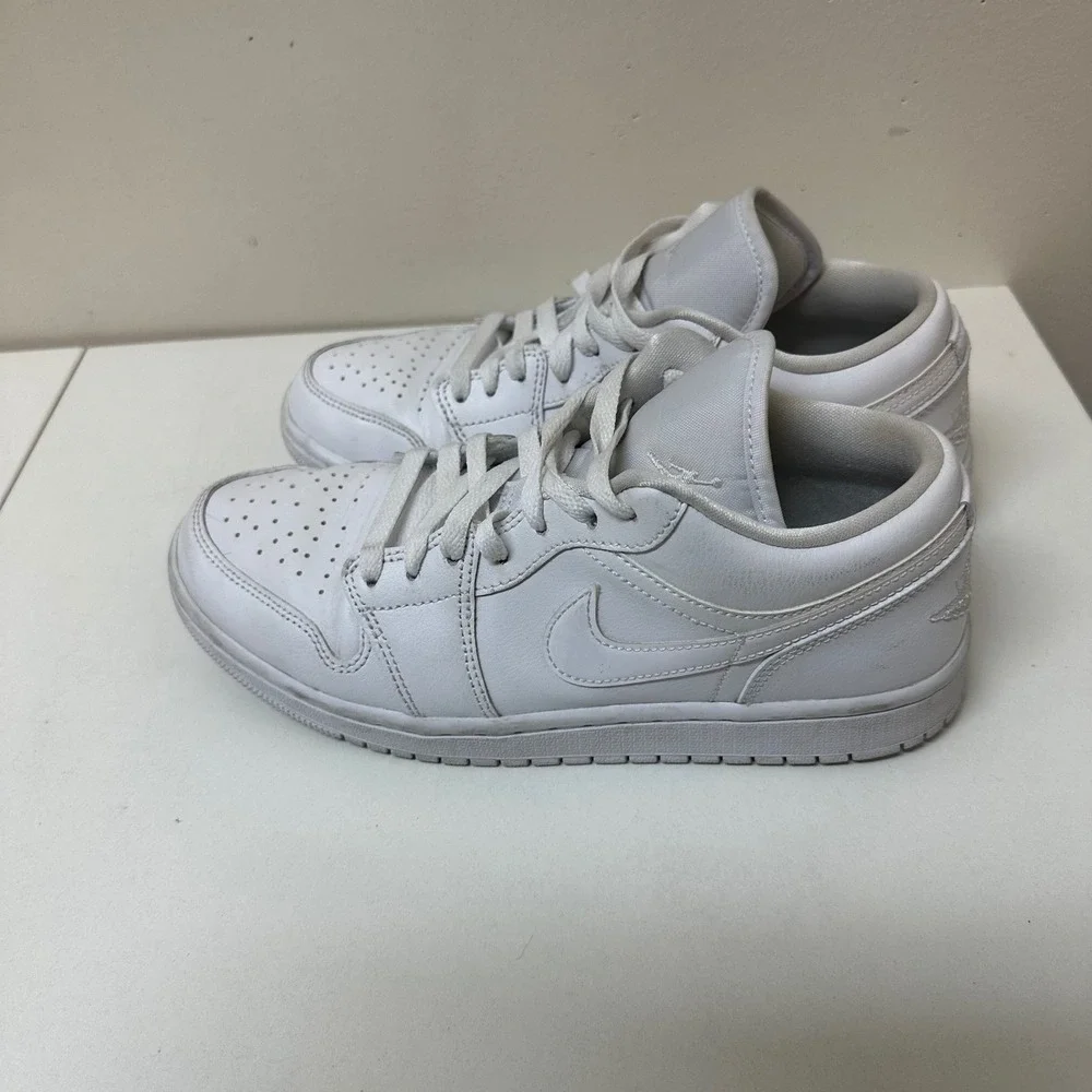 Jordan 1 Low White Metallic Silver Womens 8 Sneakers DV0990-111